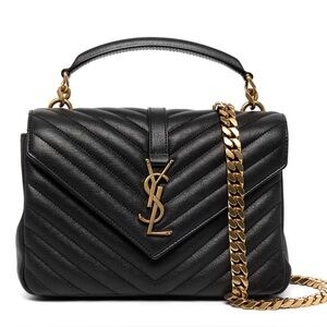 Saint Laurent Monogram Medium College Bag.
Black with Gold Hardware